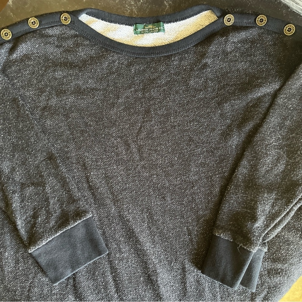 Lauren Jeans Co Ralph Lauren Women’s Black Pullover 3/4 Sleeve Sweater Size L - Picture 10 of 13